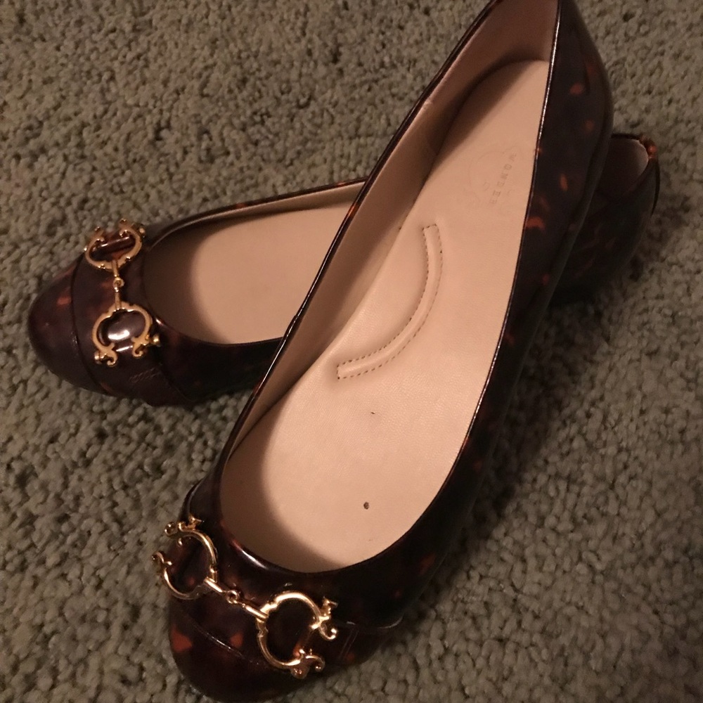 C Wonder Tortoiseshell Double C Ballet Flats 8.5